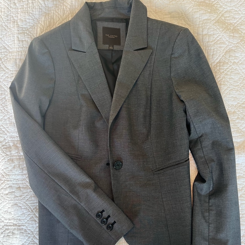 Limited classic charcoal gray blazer